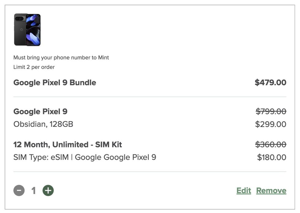 Pixel 9 is $500 Off at Mint Mobile With a Year of Service (at 50% Off Too)
